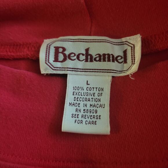 Bechamel Womens Christmas Shirt Size Large Red Polar Bear Snowflake Cotton Retro - Picture 4 of 10